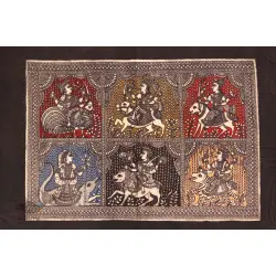 Sacred cloth of the Goddess - Six Devi ( 15" X 18" )