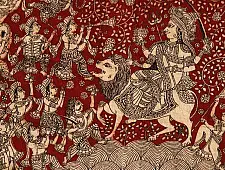 Sacred cloth of the Goddess - Durga Maa ( 25" X 21" )