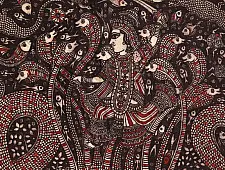 Sacred cloth of the Goddess - Krishna with Kalia ( 15" X 18" )
