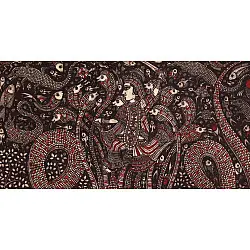 Sacred cloth of the Goddess - Krishna with Kalia ( 15" X 18" )
