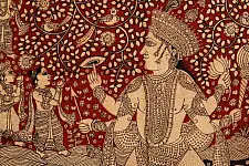 Sacred cloth of the Goddess - Matsya Avtar ( 38" X 29")
