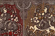Sacred cloth of the Goddess - Six Devi ( 15" X 18" )
