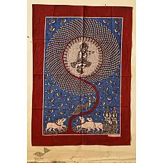 Sacred Cloth Of The Goddess ~ Mata ni Pachedi Painting - Krishna in Tree of Life