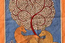 Sacred Cloth Of The Goddess ~ Mata ni Pachedi Painting - Deer Under The Tree Of Life