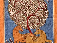 Sacred Cloth Of The Goddess ~ Mata ni Pachedi Painting - Deer Under The Tree Of Life