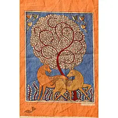 Sacred Cloth Of The Goddess ~ Mata ni Pachedi Painting - Deer Under The Tree Of Life