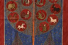 Sacred Cloth Of The Goddess ~ Mata ni Pachedi Painting - Animal & Birds in Life of Tree