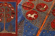 Sacred Cloth Of The Goddess ~ Mata ni Pachedi Painting - Animal & Birds in Life of Tree