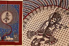 Sacred Cloth Of The Goddess ~ Mata ni Pachedi Painting - Krishna in Tree of Life