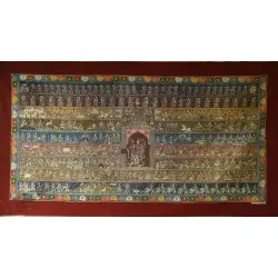 Sacred cloth of the Goddess | Hand painted matani pachedi painting - Chandraghanta (90" x 49") 