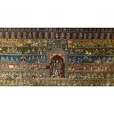 Sacred cloth of the Goddess | Hand painted mata ni pachedi painting - Chandraghanta (90" x 49") 