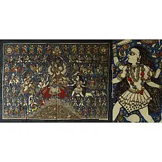 Sacred cloth of the Goddess | Mata ni Pachedi Hand Painted Painting - Durga (40" x 30")