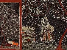 Sacred cloth of the Goddess | Old Village Tree in Mata Ni Pachedi Painting  (22" x 30")