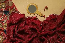 संधि  ⊱ Kalamkari Bandhni ⊱ Munga Silk ⊱ Dupatta ⊱ 9