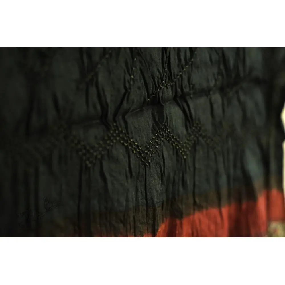 shop Ajrakh Bandhani Tussar Silk Stole