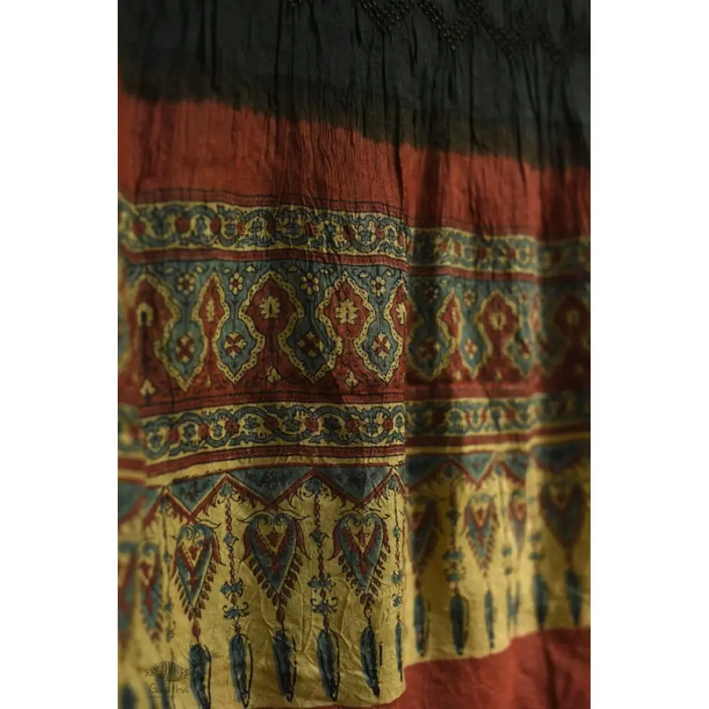 shop Ajrakh Bandhani Tussar Silk Stole