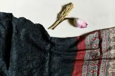 Ada . अदा | Ajrakh Bandhani Tussar Silk Stole - Black