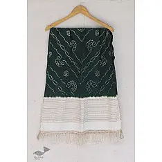 Ada . अदा | Hand loom Cotton . Tussar |Bandhani stole - 3