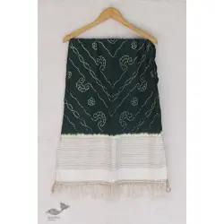 Ada . अदा | Hand loom Cotton . Tussar |Bandhani stole - 3