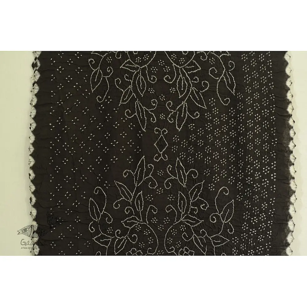 shop Natural Color - Mul Handloom Cotton - Bandhani Stole 