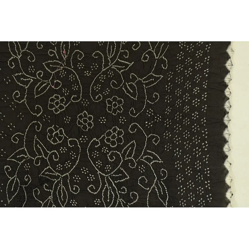 shop Natural Color - Mul Handloom Cotton - Bandhani Stole 