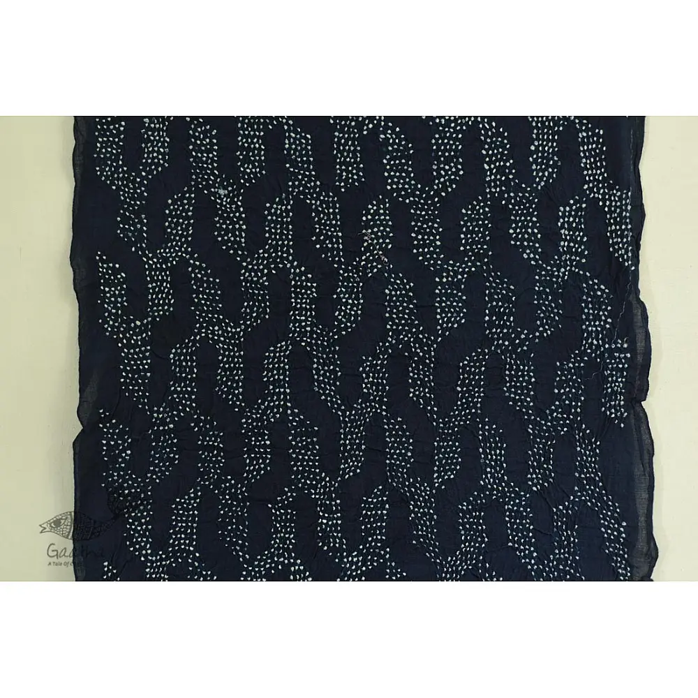 shop Natural Color - Mul Handloom Cotton - Bandhani Stole 
