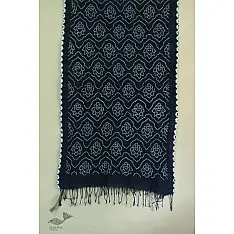 Lahza . लहज़ा | Natural Color Bandhani - Handloom Cotton Stole - Indigo