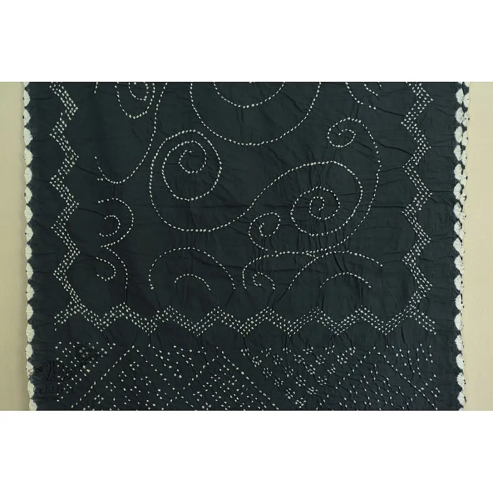 shop Natural Color bandhani -  Handloom Cotton Grey Stole 