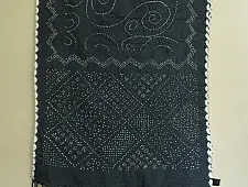 Lahza . लहज़ा | Natural Color Bandhani - Handloom Cotton Stole - Bluish Grey