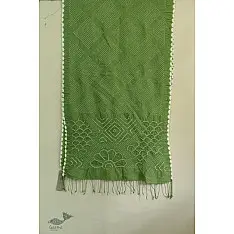 Lahza . लहज़ा | Designer Cotton - Bandhani Stole - Green