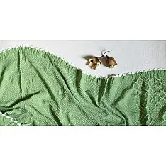 Lahza . लहज़ा | Designer Cotton - Bandhani Stole - Green