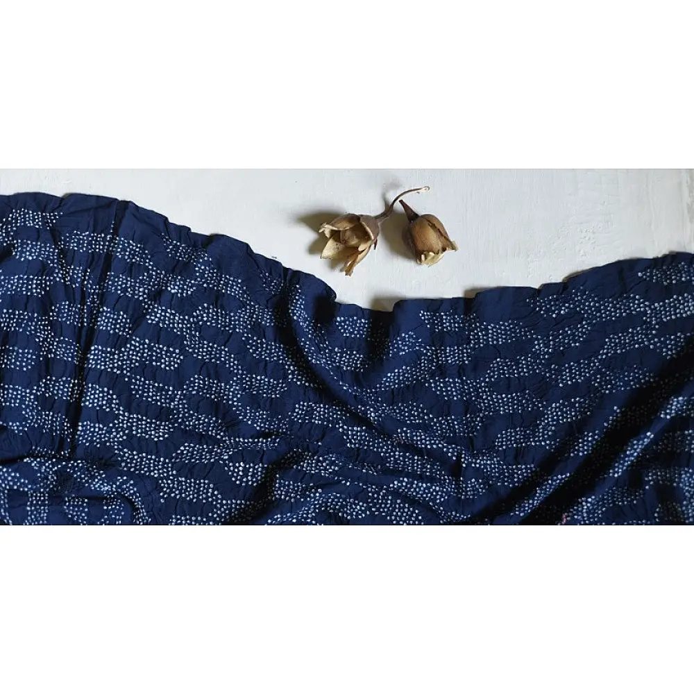 shop Natural Color - Mul Handloom Cotton - Bandhani Stole 