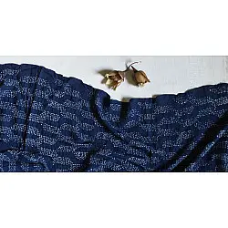 Lahza . लहज़ा | Natural Color - Mul Handloom Cotton - Bandhani Stole - Blue