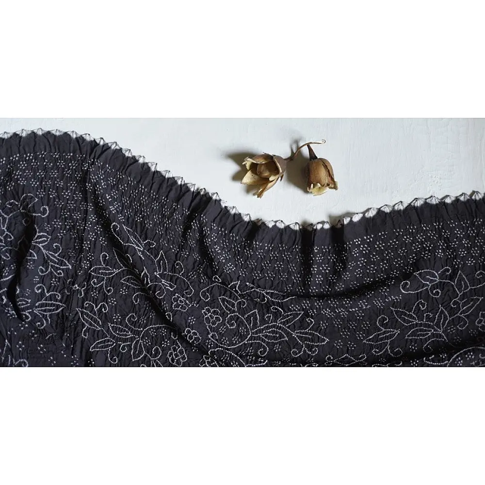 shop Natural Color - Mul Handloom Cotton - Bandhani Stole 