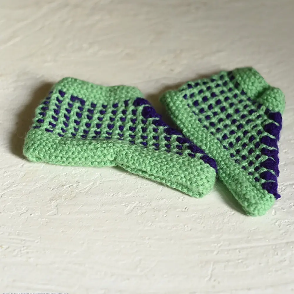 shop Hand Knitted - Woolen Socks With Hair Band - For Girls