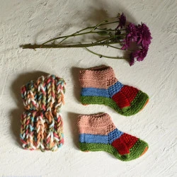 Igloo ~ Hand Knitted - Himalayan Woolen Socks With Hair Band