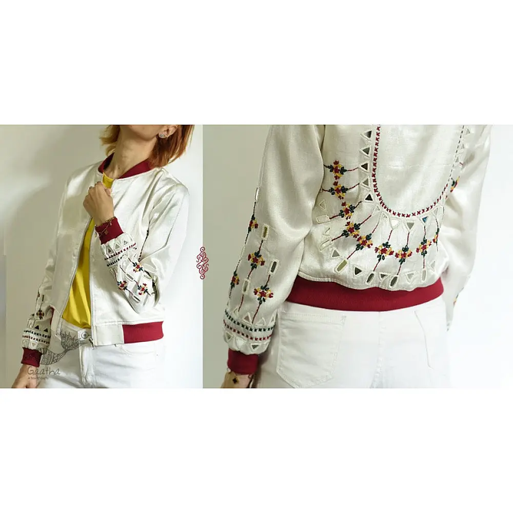 shop Hand Embroidered Mashru Jacket