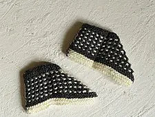 Igloo ~ Hand Knitted - Woolen Socks With Hair Band - Grey & Cream