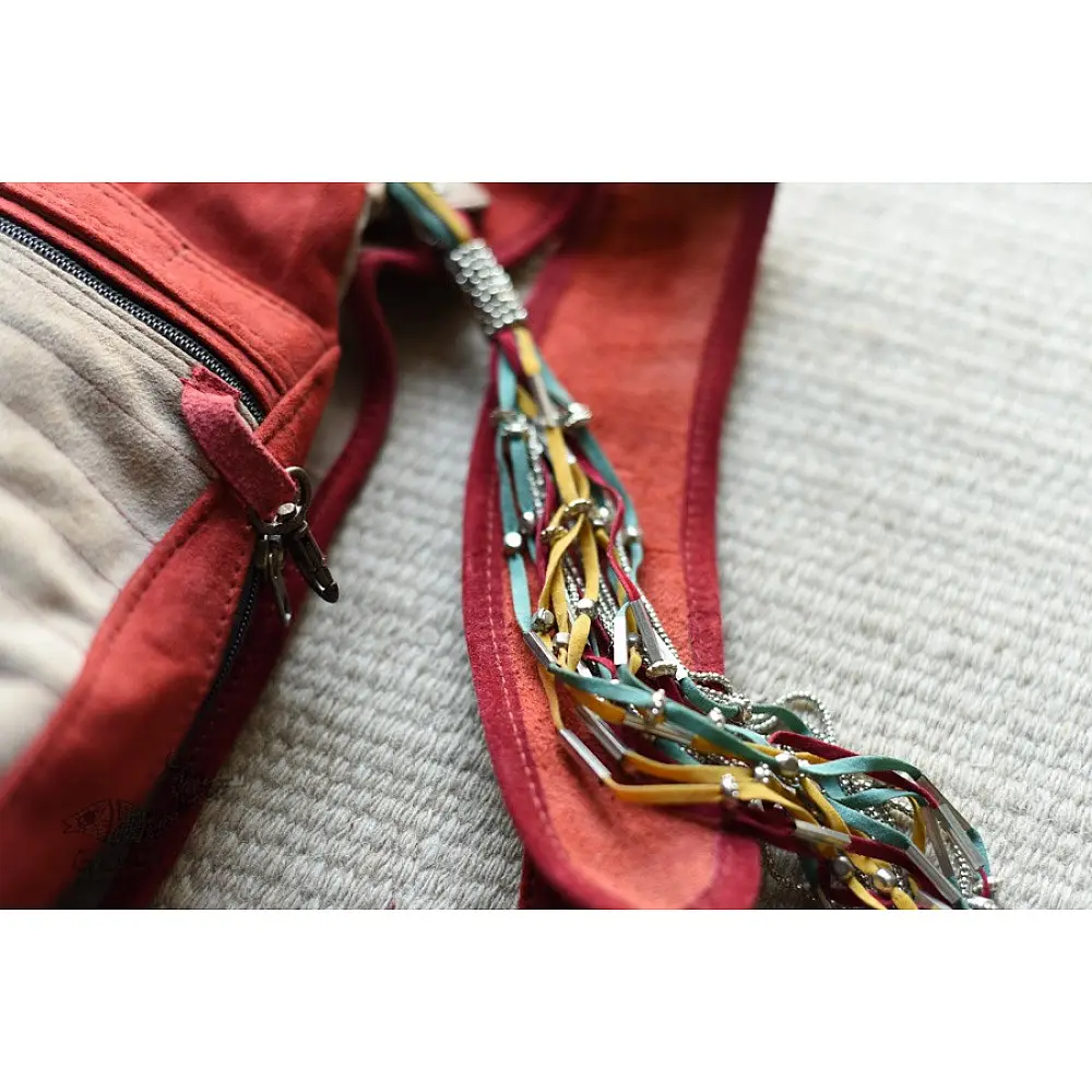 shop Leather & Velvet Hand Bag