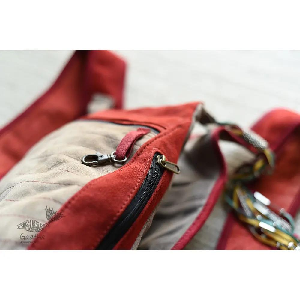shop Leather & Velvet Hand Bag