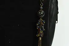 The Blue Lotus | Leather Black Hand Bag