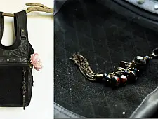 The Blue Lotus | Leather Black Hand Bag