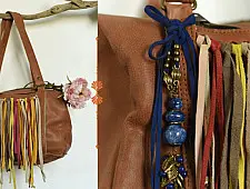 The Blue Lotus | Leather Boho Handbag