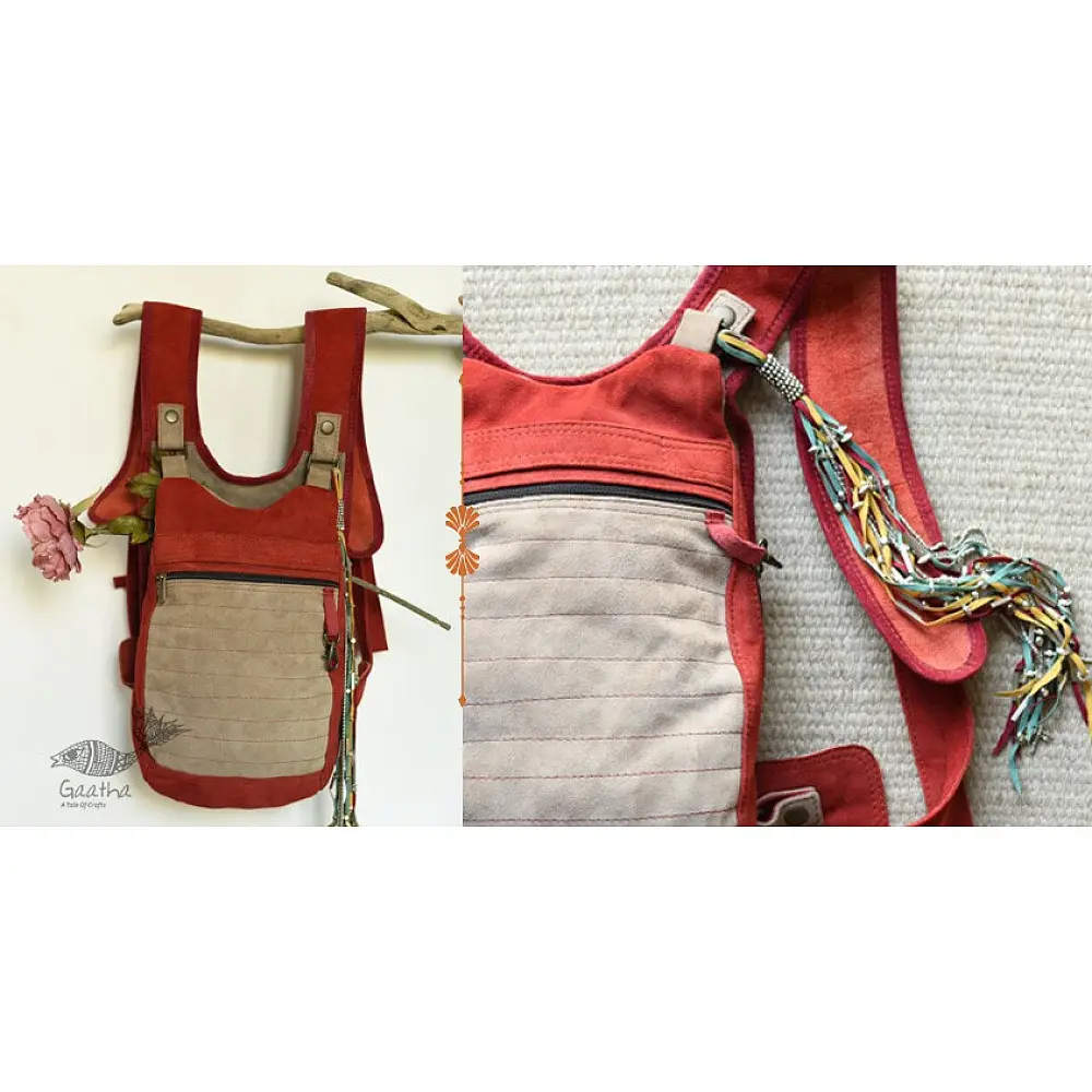 shop Leather & Velvet Hand Bag