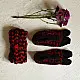 shop Hand Knitted - Woolen Socks With Hair Band - For Girls  Red & Black