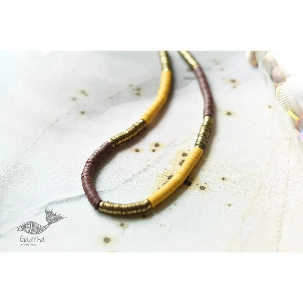 shop online handmade necklace - Yellow & Brown Necklace