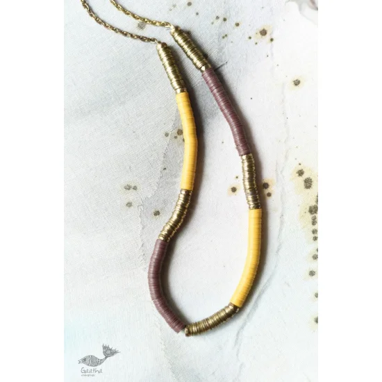 shop online handmade necklace - Yellow & Brown Necklace