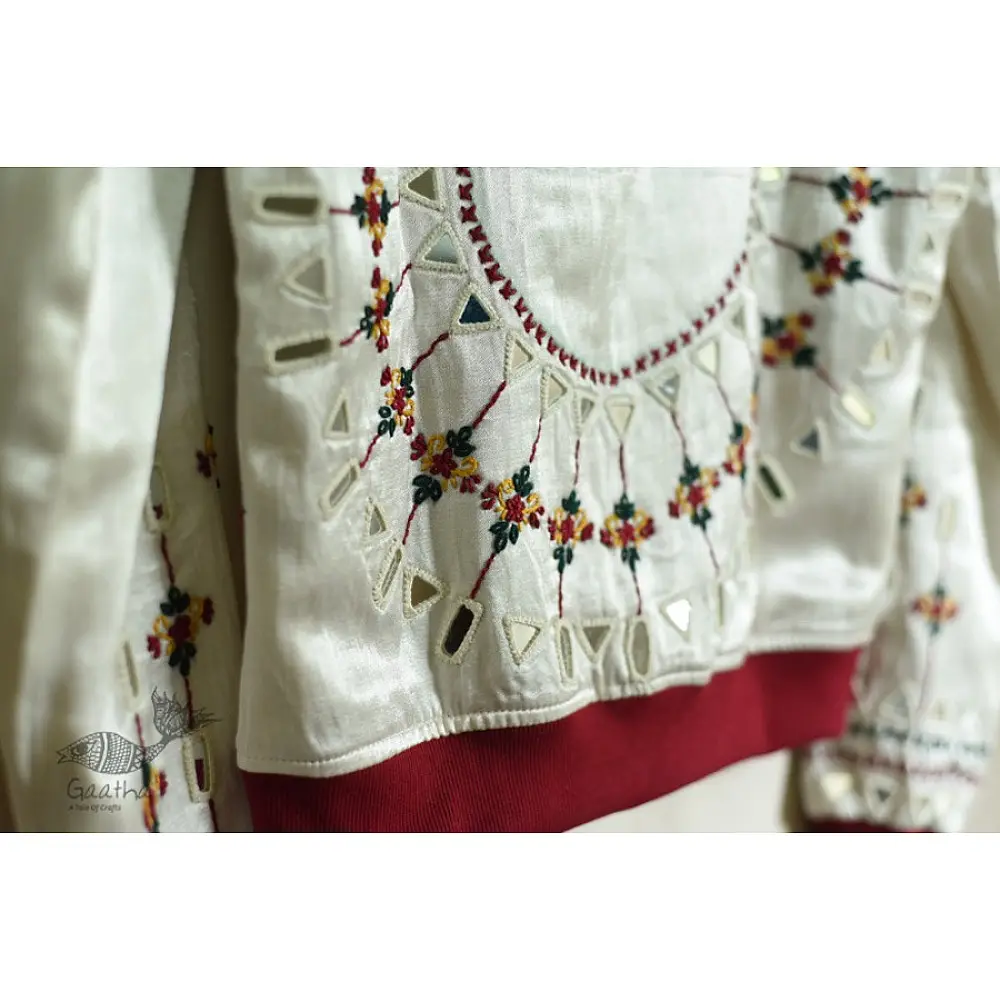shop Hand Embroidered Mashru Jacket