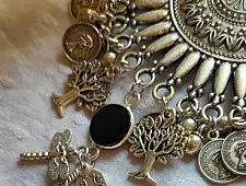 Power Goddess | Bead & stone Long Necklace - Black