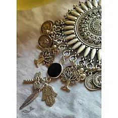 Power Goddess | Bead & stone Long Necklace - Black